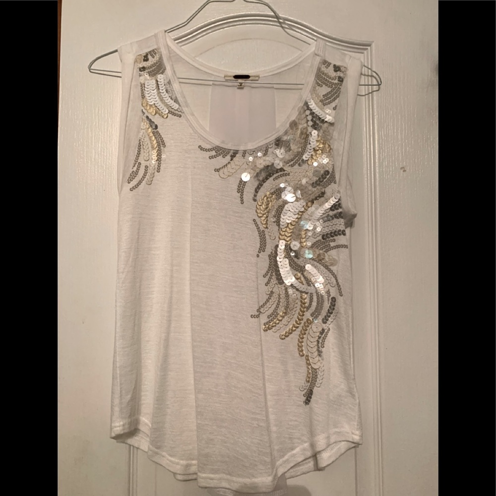 Miss Me White Sequin Tank